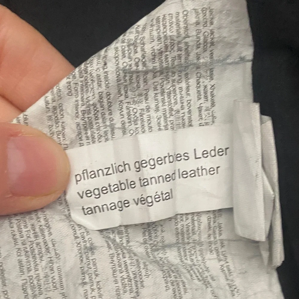 Mauritius Black Leather Moto Jacket Fitted Zip Biker EUC Size M - Picture 13 of 16